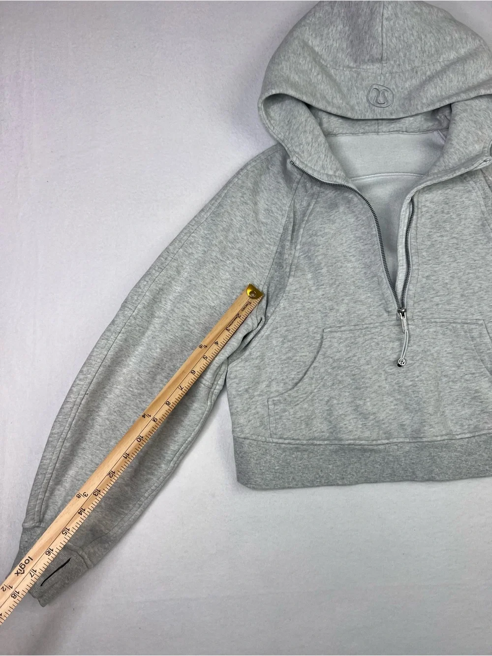 Lululemon Scuba Oversized Hoodie Heather Gray Half Zip Fleece Pullover XS/S